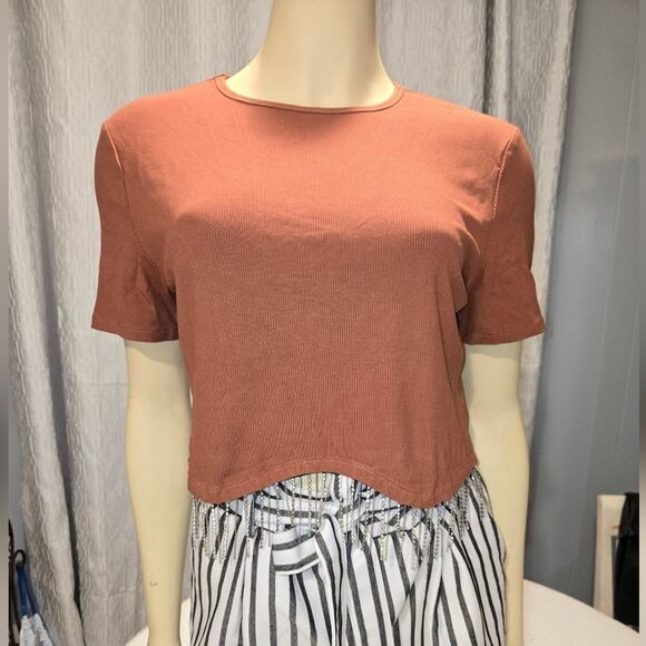 Brown Beaded Women's Top XL Nwot - Picture 9 of 10